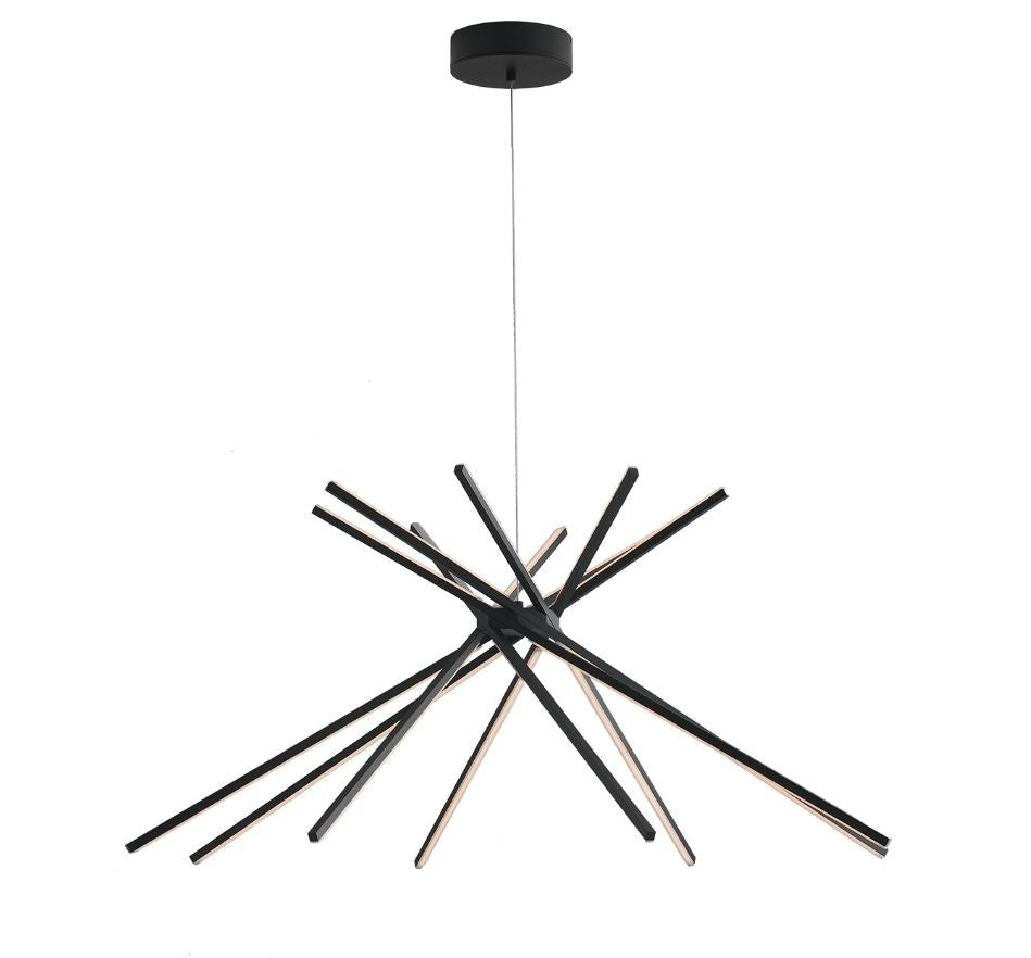 Sospensione LED bacchette in alluminio bianco-nero con diffusore opale 56W 6560LM 3000-4000°k SHANGHAI-S8 Sospensione LED bacchette in alluminio bianco-nero con diffusore opale 56W 6560LM 3000-4000°k SHANGHAI-S8